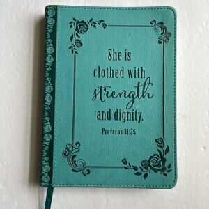 Proverbs 31 Journal Teal Faux Leather Soft Cover Christian Art Gifts